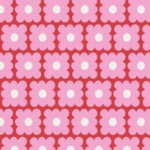 Boxy Flowers - Medium - Red / Pink