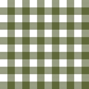 Buffalo Plaid Olive Green And White