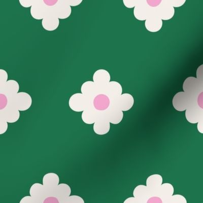 Diamond Flower Squares - Large - Green