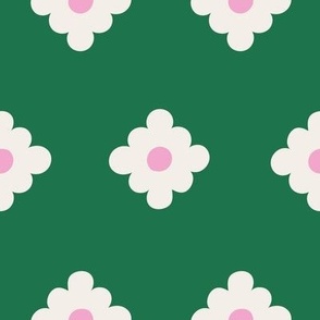 Diamond Flower Squares - Large - Green