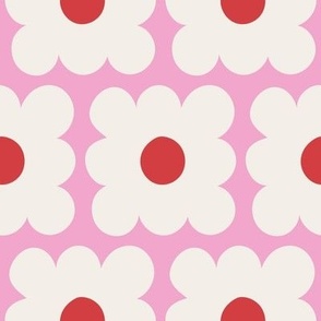 Boxy Flowers - Jumbo - Pink / Off White
