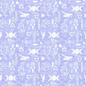 4” moon Magic -white on lavender 