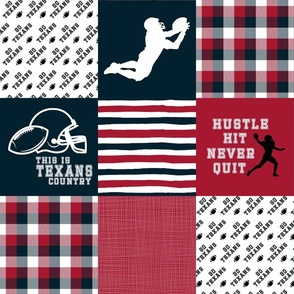 Football//Hustle Hit Never Hit//Texans - Wholecloth Cheater Quilt