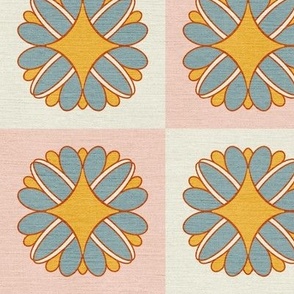 Soft retro Floral - checkers
