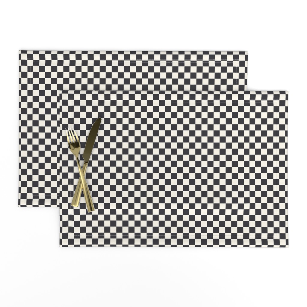 Checkerboard Charcoal Black, Small Scale