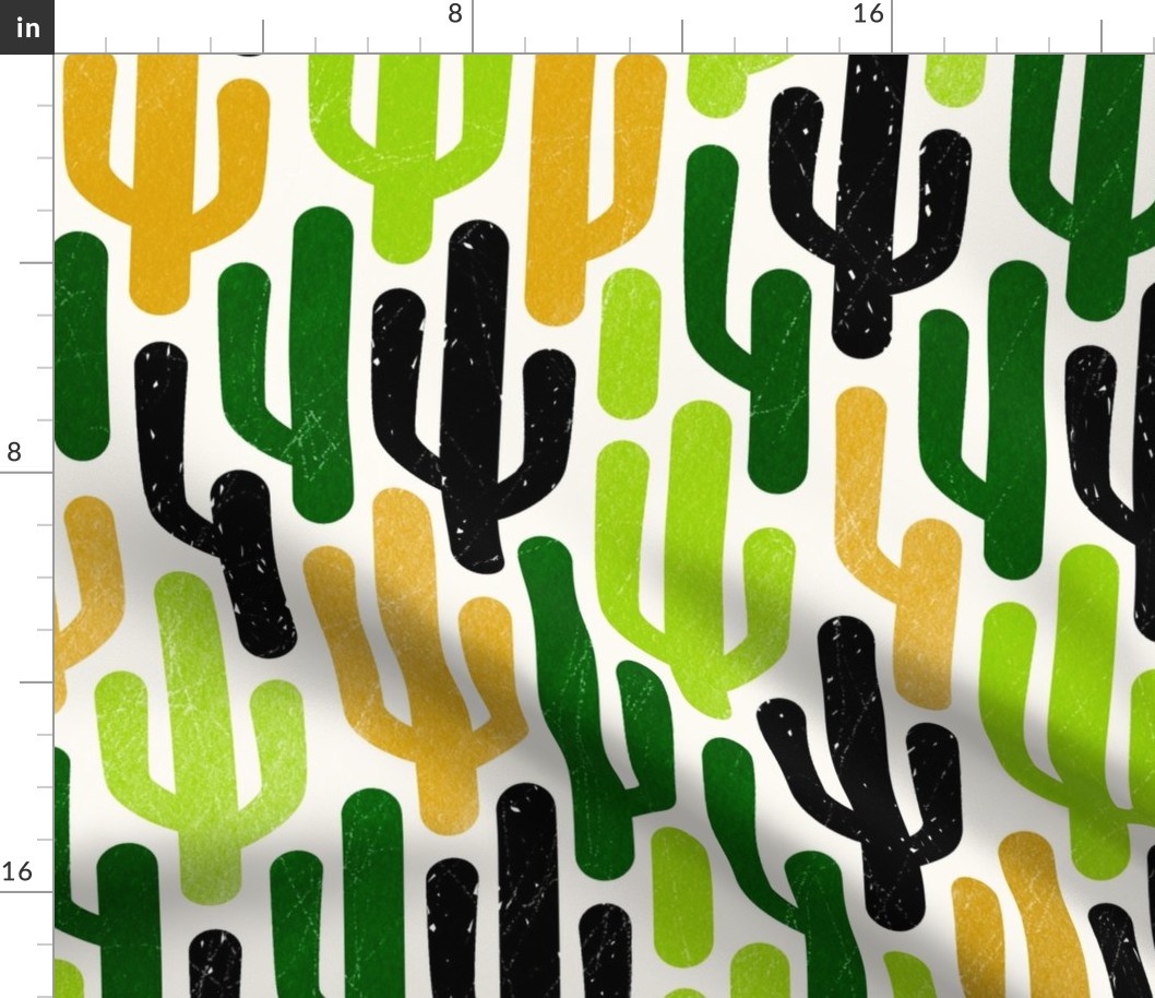minimalist bold cacti mustard #C3932B green - 24 inch
