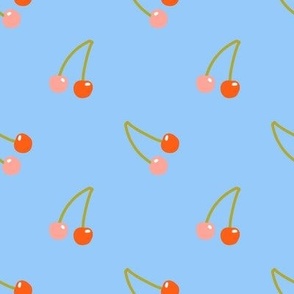 Cherries on blue 4x4