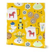 FIKA Swedish coffee flag yellow