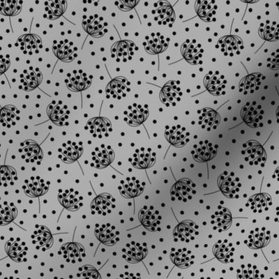 Wild Berries // Normal Scale // Grey Background // Black Grey // Monochrome vibe //
