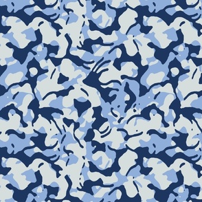 Blue camo Camouflage Print
