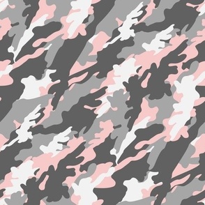 pink and grey camouflage - camo - little lady coordinate (45) C22