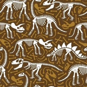 Dinosaurs and bones (dark brown)