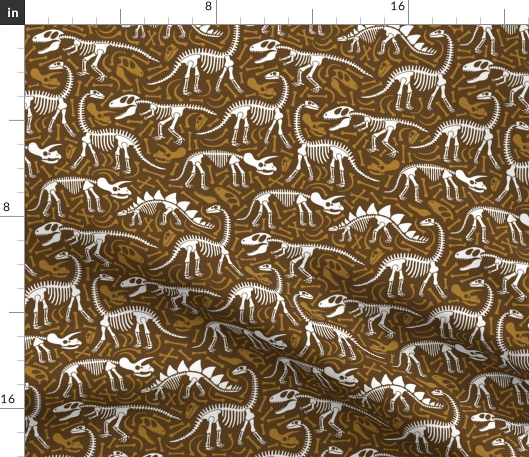 Dinosaurs and bones (dark brown)