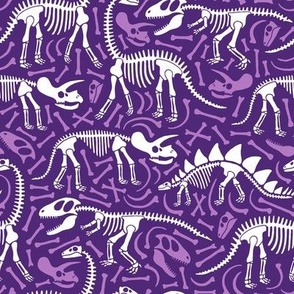 Dinosaurs and bones (halloween purple)