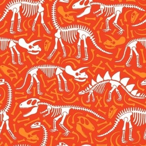 Dinosaurs and bones (Halloween orange)