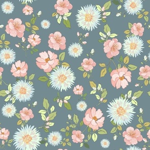 Amongst the blossoms Vintage Floral_Grey SMALL