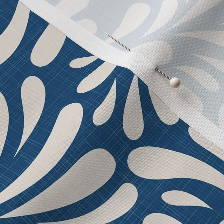 Abstract Petals on Classic Blue / Large