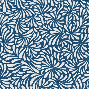 Abstract Petals on Classic Blue / Large