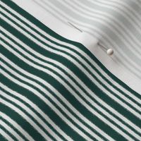 Edwardian Maid's Ticking Stripe in Hunter Green + Eggshell