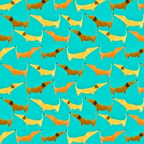 Dachshunds in Teal!
