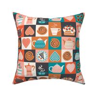 Fika Swedish Coffee Break in Joyful Colors, Scandinavian Brunch Cheater Quilt