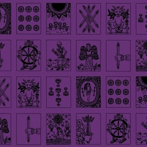 Tarot Cards Black on Purple Goth Gothic EGL Witchy by Teja Jamilla