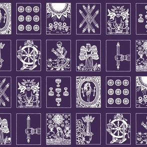 Tarot Cards White on Dark Purple  Gothic EGL Witchy by Teja Jamilla