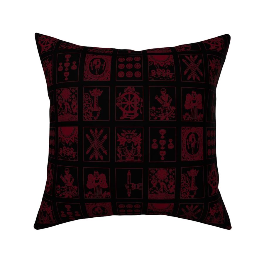 Tarot Cards Burgundy Red on Black Goth EGL Witchy Bordeaux by Teja Jamilla