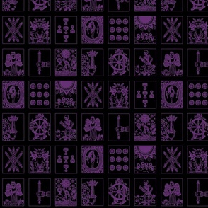 Tarot Cards Purple on Black Goth EGL Witchy by Teja Jamilla
