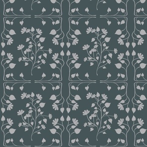 Florals in the Garden Tile Midnight Large