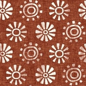 (small scale) Sunshine - Sun - boho decor -  rust / burnt orange - LAD22