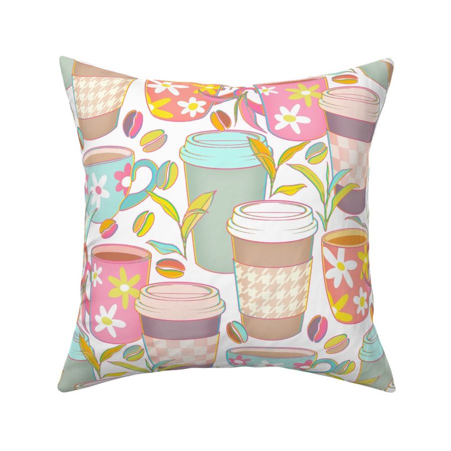 Candy Colored Coffee Cups - on white 