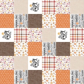3 inch I love fall most of all - Wholecloth Cheater Quilt - Rotated