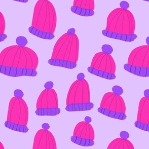 Winter  Hats Pink Purple medium