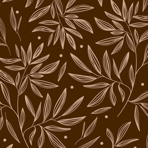 Sketched Leaves Cinnamon