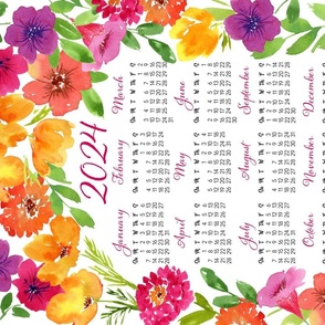 Spring Garden Floral Calendar 2024