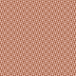 Mini Micro Heart Checkers Checkerboard in Sienna and Tan