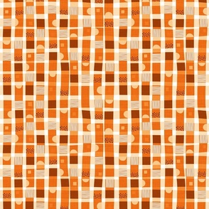 Orange | Courtyard Cheerful Checks | Small scale ©designsbyroochita