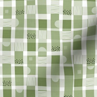 Gray-Green | Courtyard Cheerful Checks | Small scale ©designsbyroochita