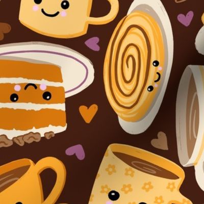 Kawaii Coffee and Pastries (Large Scale)