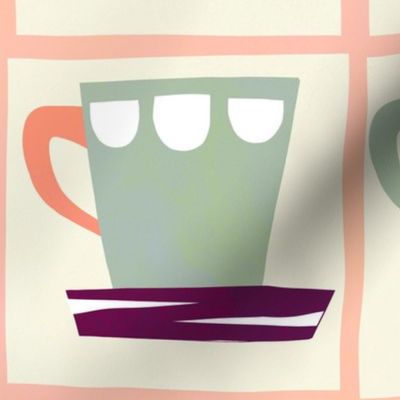 MEDIUM - Retro Coffee Cups Collection - Fika collage