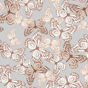 Scattered Butterfly Print - Light Neutral 