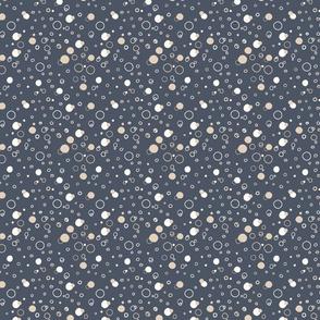 Under the Sea Bubble Dots in Navy Tan and Cream