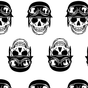 Biker Skulls Black and White Oversize 