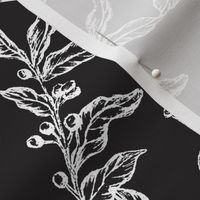 Coffee Shop Illustrations in Denim Black & White for Wallpaper & Home Decor