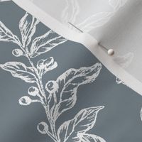 Coffee Shop Illustrations in Denim Blue & White for Wallpaper & Home Decor