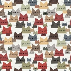 small scale cats - nala cat earthy - geometric cats