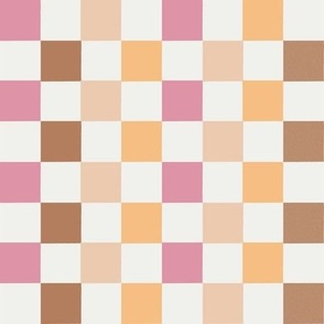 1"  checker fabric - checkerboard fabric, neutral, boho, muted, cottage core