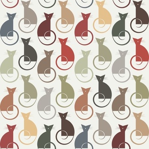 cats - luni cat earthy - geometric cats