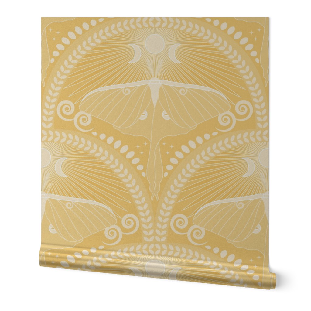 Sunny Luna Moth / Art Deco / Mystical Magical / Jonquil Yellow / Large